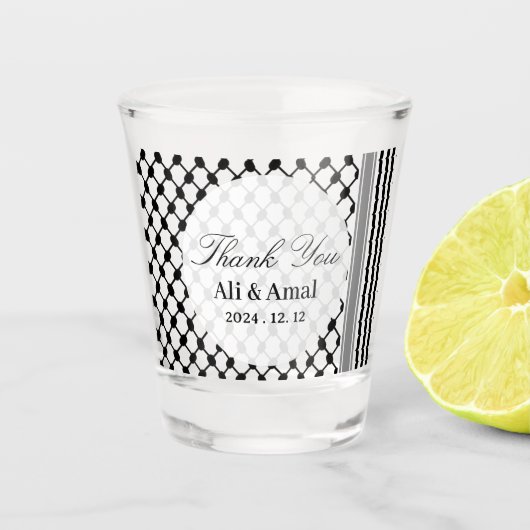 Verre A Shot Le Palestinien Hatta Keffiyeh Merci : Un mariage p (Devant)