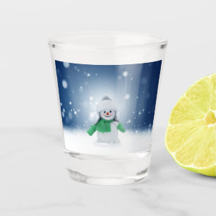 Verre A Shot Le personnage de bonhomme de neige de Noël adorabl