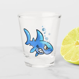 Verre A Shot Le requin caricaturé aux dents cramponnées