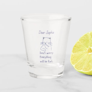 Verre A Shot  Le sourire et l'encouragement du chat