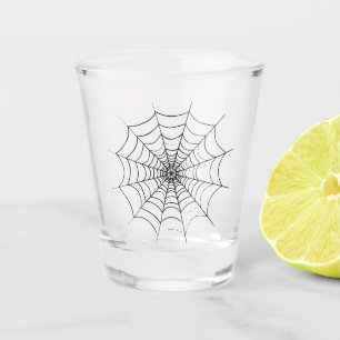 Verre A Shot Le Web d'un simple araignée
