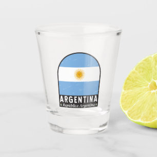 Verre A Shot L'emblème du drapeau argentin est Vintage