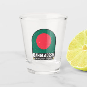 Verre A Shot L'emblème du drapeau du Bangladesh est Vintage