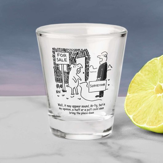 Verre A Shot L'enquêteur avertit M. Pig de sa paille.