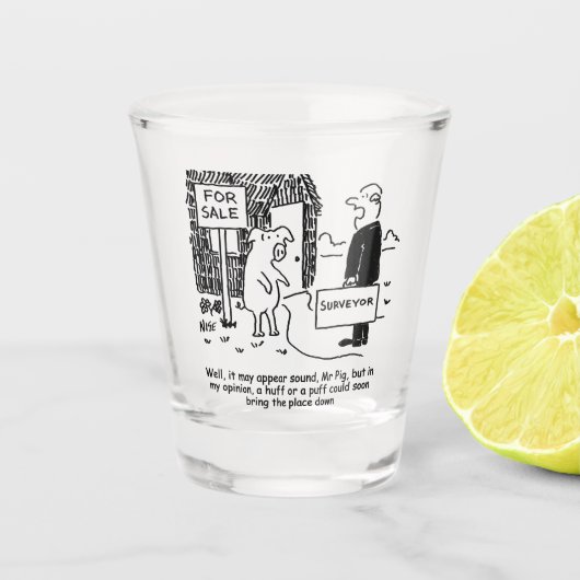 Verre A Shot L'enquêteur avertit M. Pig de sa paille. (Devant)