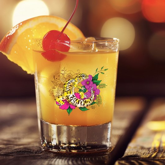 Verre A Shot Léopard jaune Gecko Vert