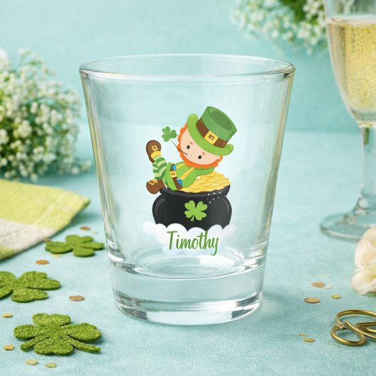 Verre A Shot Leprechaun Pot of Gold Joyeux St. Patrick's Day