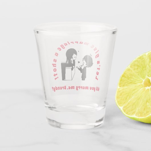 Verre A Shot Les barmans en mariage d'amour sur mesure (Dos)
