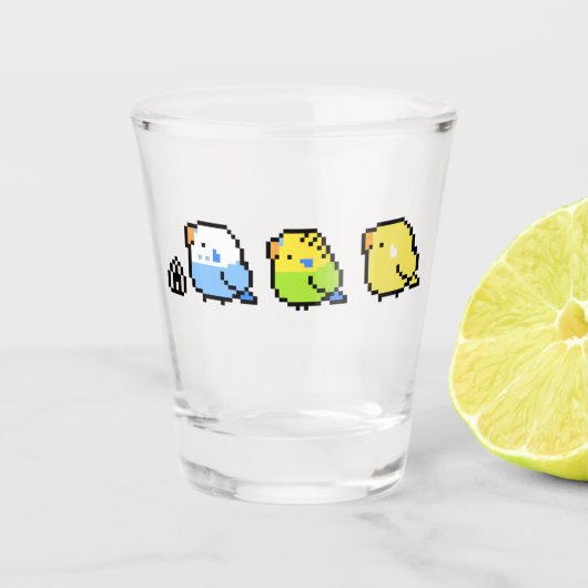Verre A Shot Les Budgies Pixel (Devant)