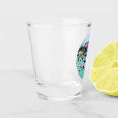 Verre A Shot "Les Îles Caïmans Soleil & Amusement" Avec Drapeau (Gauche)