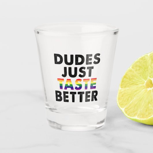 Verre A Shot Les mecs Goûtent une meilleure idée de cadeau Gay  (Devant)