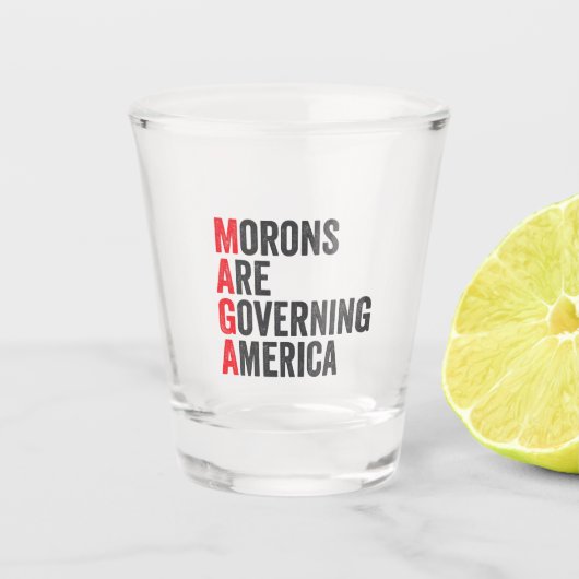 Verre A Shot Les morons dirigent l'Amérique 4 juillet (Devant)