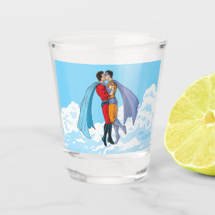Verre A Shot Les personnages de Slipperyjoe's deux super-héros