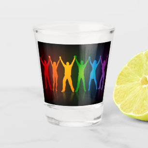 Verre A Shot Les six silhouettes debout de Slipperyjoe, bras le