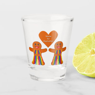 Verre A Shot Lesbienne Noël pain d'épices Couple dames