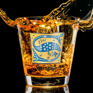 Verre A Shot LETTRE Florale Médiévale ÉCLAIRÉE S MONogramme