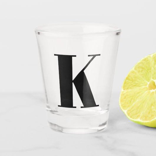 Verre A Shot Lettre initiale de monogramme Cadeau de mariage Fa (Devant)