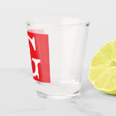 Verre A Shot Lettre initiale monogramme rouge blanc simple (Droite)