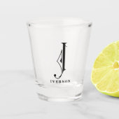 Verre A Shot Lettre Monogramme personnalisée I avec nom (Devant)
