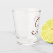 Verre A Shot LETTRE MONOGRAPHIQUE Élégante M Faux Rose Gold Chi (Gauche)