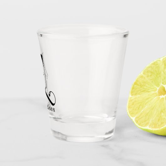 Verre A Shot Lettre monographique personnalisée E avec nom (Droite)
