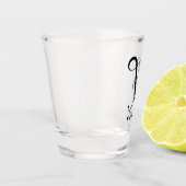 Verre A Shot Lettre monographique personnalisée W avec nom (Gauche)