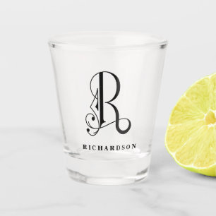 Verre A Shot Lettre R Monogramme Personnalisée avec Nom de Fami