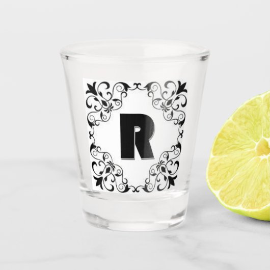 Verre A Shot Lettres d'amour "R" (Devant)