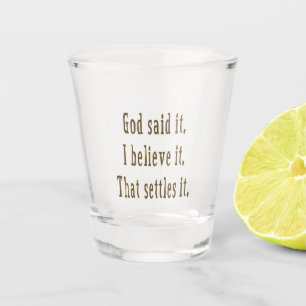 Verre A Shot Lettres Marrons Dieu L'a Dit