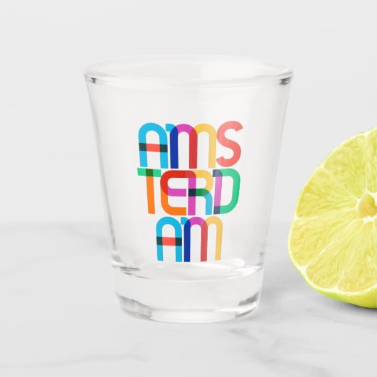 Verre A Shot Lettres Pays-Bas Pop Art (Devant)