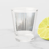 Verre A Shot Lever du soleil à travers Icicles hiver Photograph (Dos)