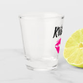 Verre A Shot Lèvres de baiser rose chaud nom personnalisé (Gauche)