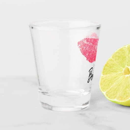 Verre A Shot Lèvres roses à l'encre (Gauche)
