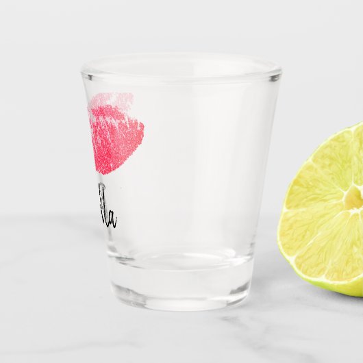 Verre A Shot Lèvres roses à l'encre (Droite)