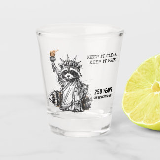 Verre A Shot Liberty Raccoon San Francisco 250 Years