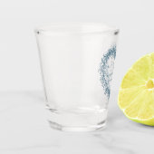 Verre A Shot Ligne Mistletoe art bleu mariage d'hiver personnal (Gauche)