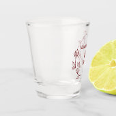 Verre A Shot Ligne moderne Floral Couple Monogramme Mariage Fav (Gauche)