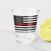 Verre A Shot Ligne rouge mince faite sur commande drapeau (Devant)