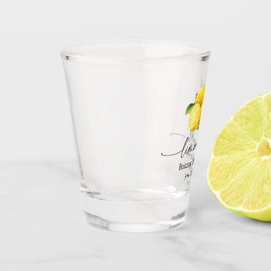 Verre A Shot Limoncello Calligraphie Encre Aquarelle Citron (Gauche)