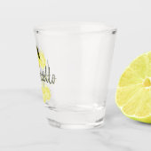 Verre A Shot Limoncello Élégant Script Aquarelle Citron (Droite)