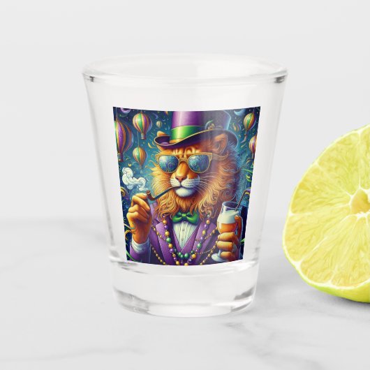 Verre A Shot Lion/Louisiana Mardi Gras (Devant)