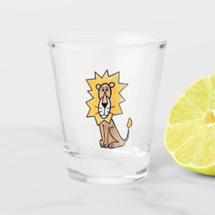 Verre A Shot lion mignon dessin animé enfants rétro safari jung