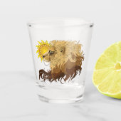 Verre A Shot Lion noir jaune Mandala Sun (Devant)