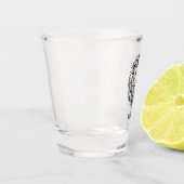 Verre A Shot Lion tribal noir et blanc (Gauche)