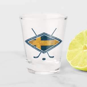 Verre A Shot Logo du drapeau suédois de hockey sur glace Sverig