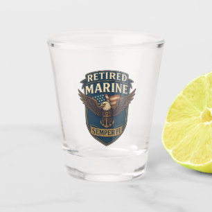 Verre A Shot Logo Emblème Vétéran Corps des Marines