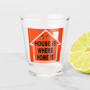 VERRE A SHOT LOGO MAISON EST OÙ SE TROUVE LE FOYER FONTS NOIRS