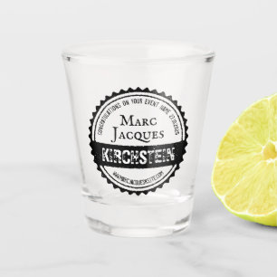 Verre A Shot Logo vintage votre cercle nommé de capsule rétro