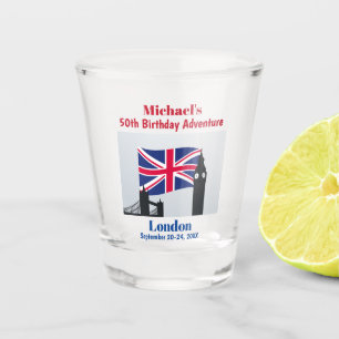 Verre A Shot Londres Angleterre Anniversaire Fête Voyage Favori