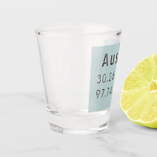 Verre A Shot Longitude de la latitude Austin (Gauche)